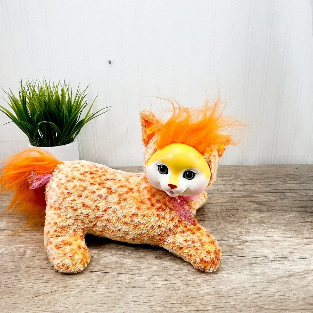 Vintage Kitty Surprise Just‎ Play Plush Cat Autumn Orange Green Eyes 12-14